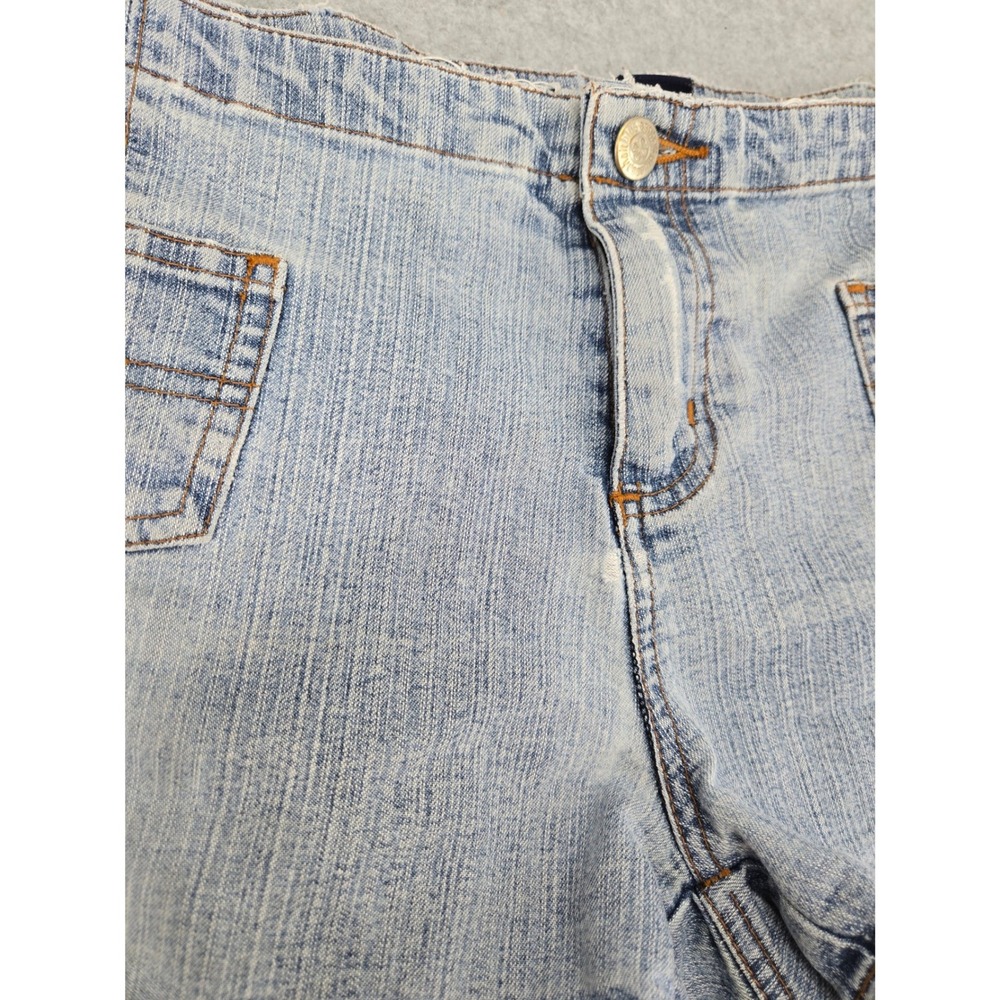 Blue Asphalt Womens Y2K 00's Low Rise Embroidered Micro Denim Shorts Light 9 - Picture 2 of 9